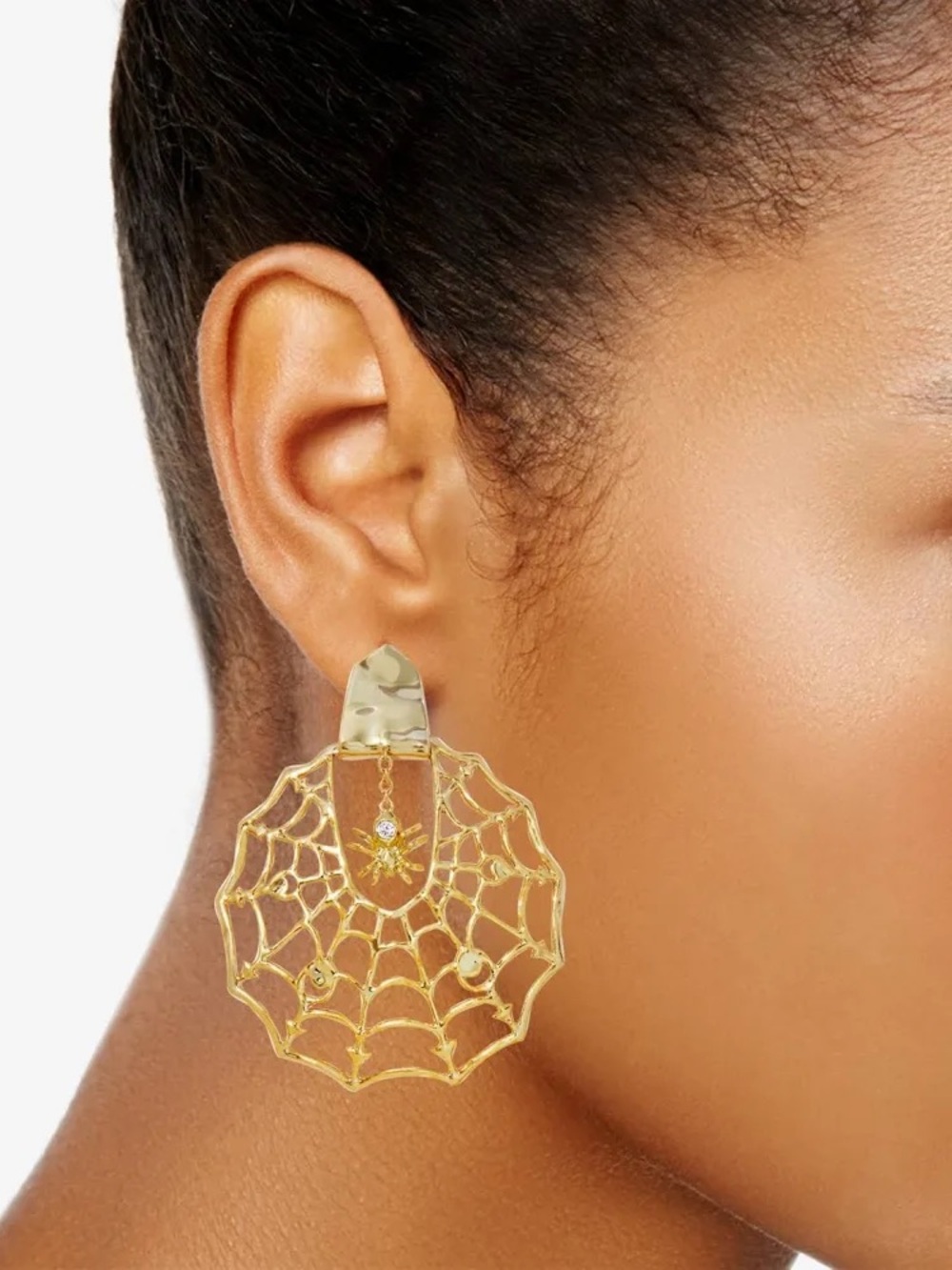 Kendra Scott Spiderweb Gold Statement Earrings - Picture 6 of 7